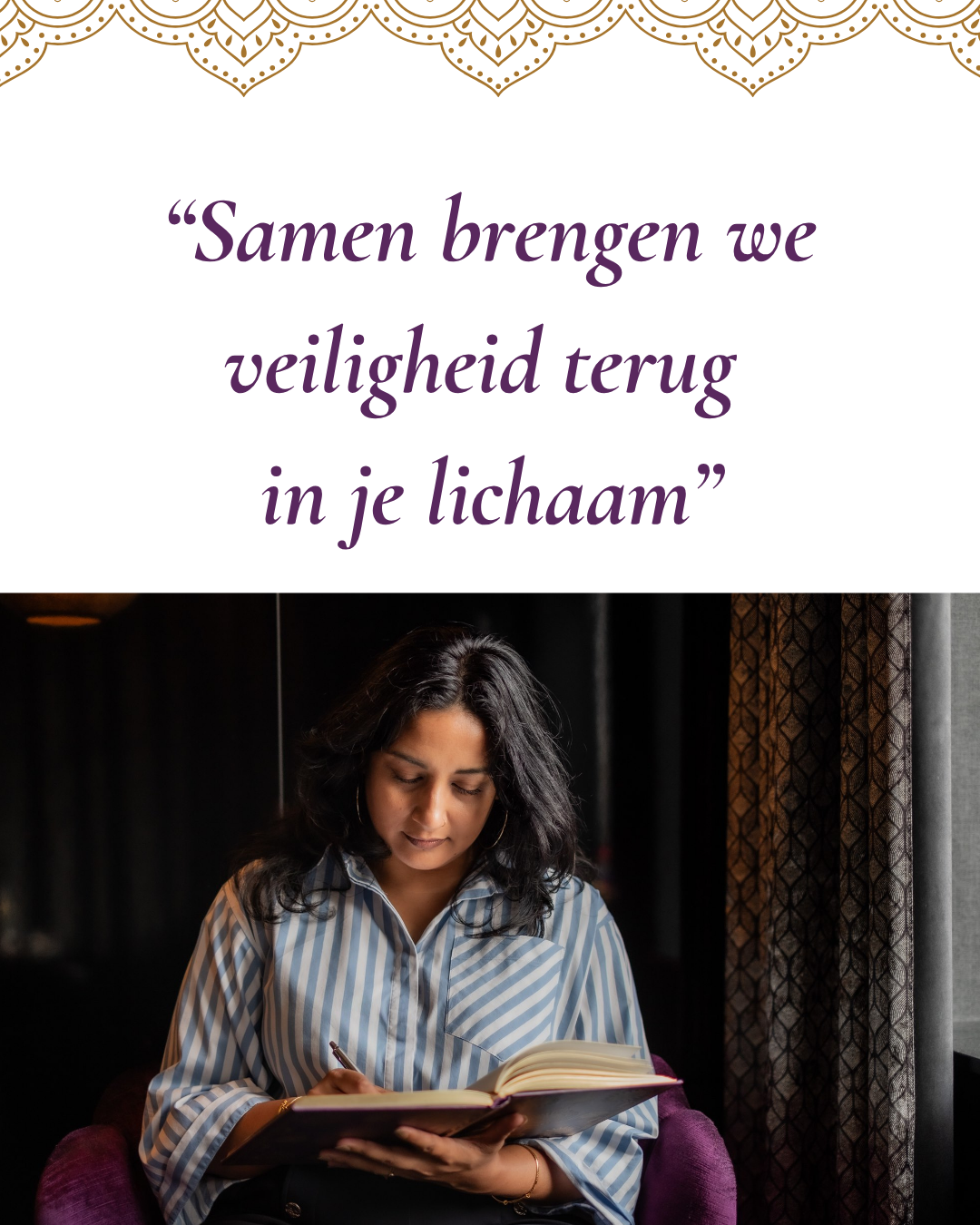 Samen brengen we veiligheid terug in je lichaam Reshma